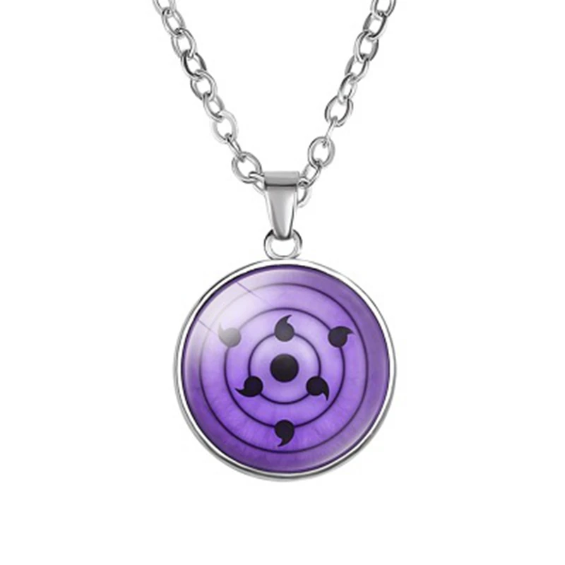 

fashion Anime pendant necklace jewelry glass round women men Pendant Necklace Sharingan cosplay Uchiha Itachi Necklace, As picture