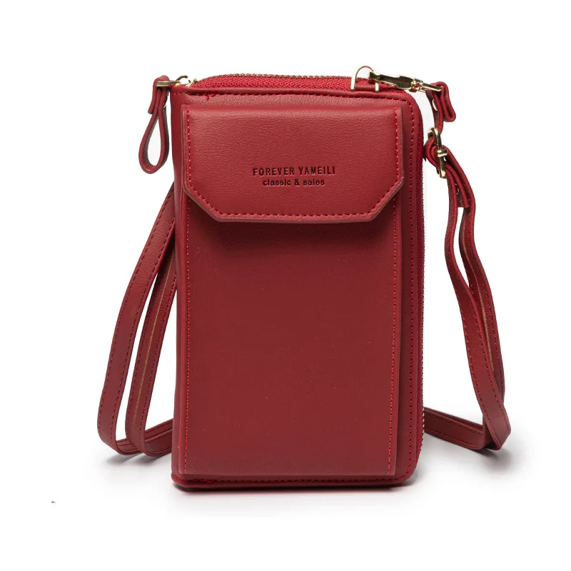 

New women's Korean vertical small square Bag Fashion multifunctional messenger mobile phone bag, Red/gray/black/pink/ dark pink 5colors