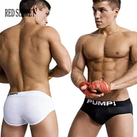 

New mid-waist sexy mesh cloth male sports underwear men's breathable U convex design men's nylon solid color underwear