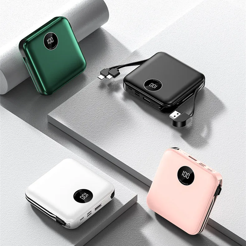 

Portable Cell Phone Slim mini Comes with charging cables Charger 20000mah Power Bank 10000mah, Black+white+pink+green