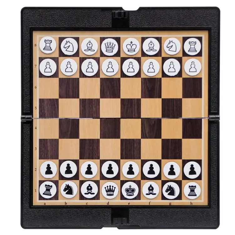 

Portable mini magnetic chess for children Magnetic Chess Set Folding Chessboard with Crafted Chess Pieces