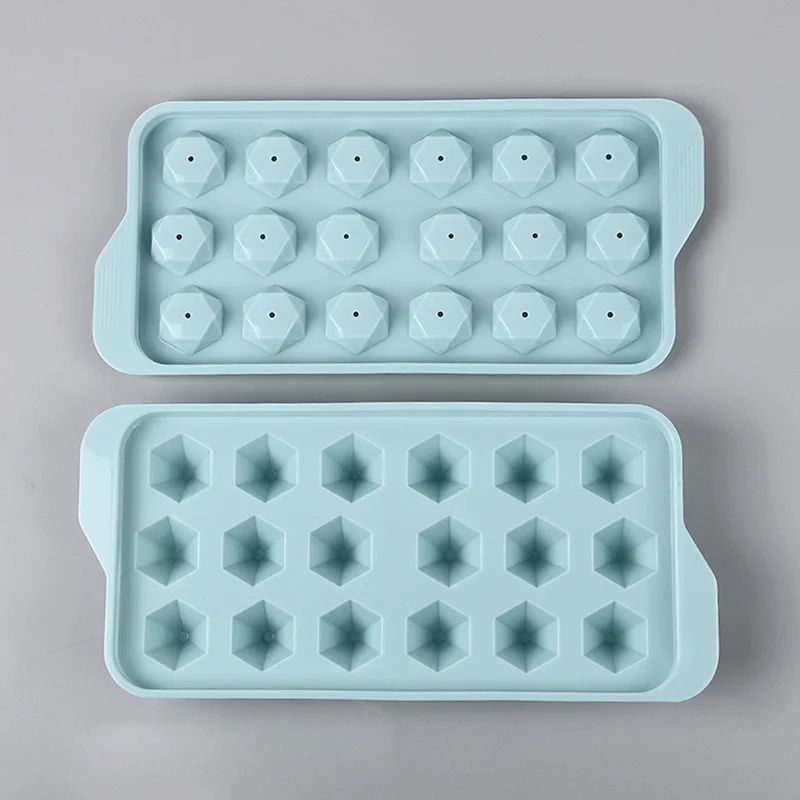 

Manufacturers wholesale silicone ice cube trays with lid ice maker hold silicone cube tray and ball tray, Pink , blue
