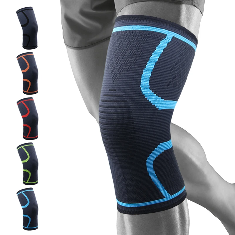

Amazon Hot Sale High Knee Pads Anti-slip Athletic Knee Brace Elastic Compression Knee Sleeve, Red black blue orange lt-green