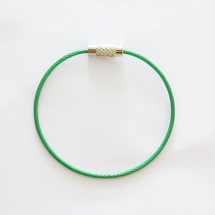 
YIWANG Green 150MM Cable Key Ring Wire Rope 