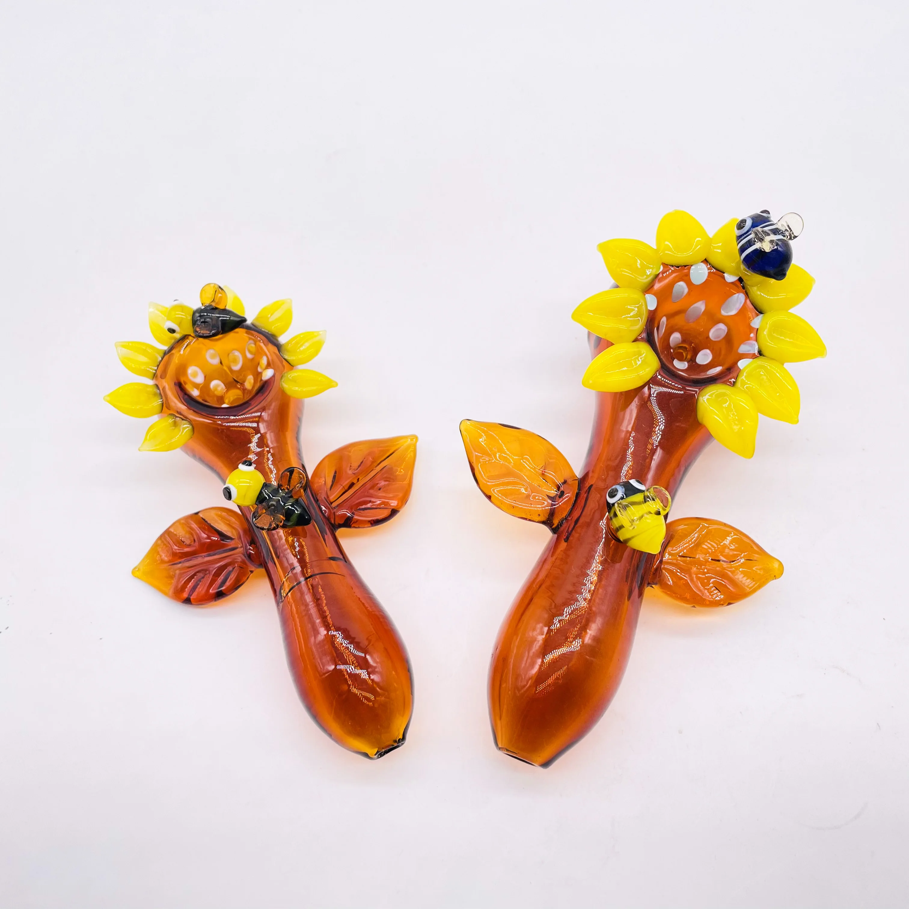 

Glass Smoking Water Pipe sunflower Glass Oil Burner Hand spoon Pipe, Custom colors