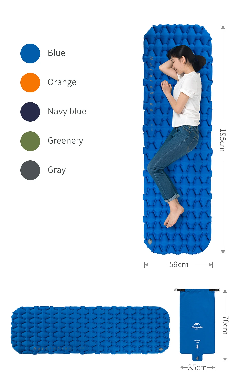 Naturehike Fc10 Ultralight Tpu Compact Backpacking Inflatable Sleeping