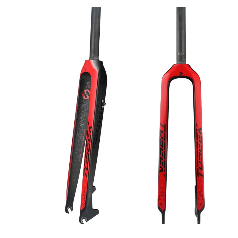 

Toseek 28.6mm disc Brake forks  bicycle rigid fork mountain bike carbon fiber front fork mtb, Customized paint