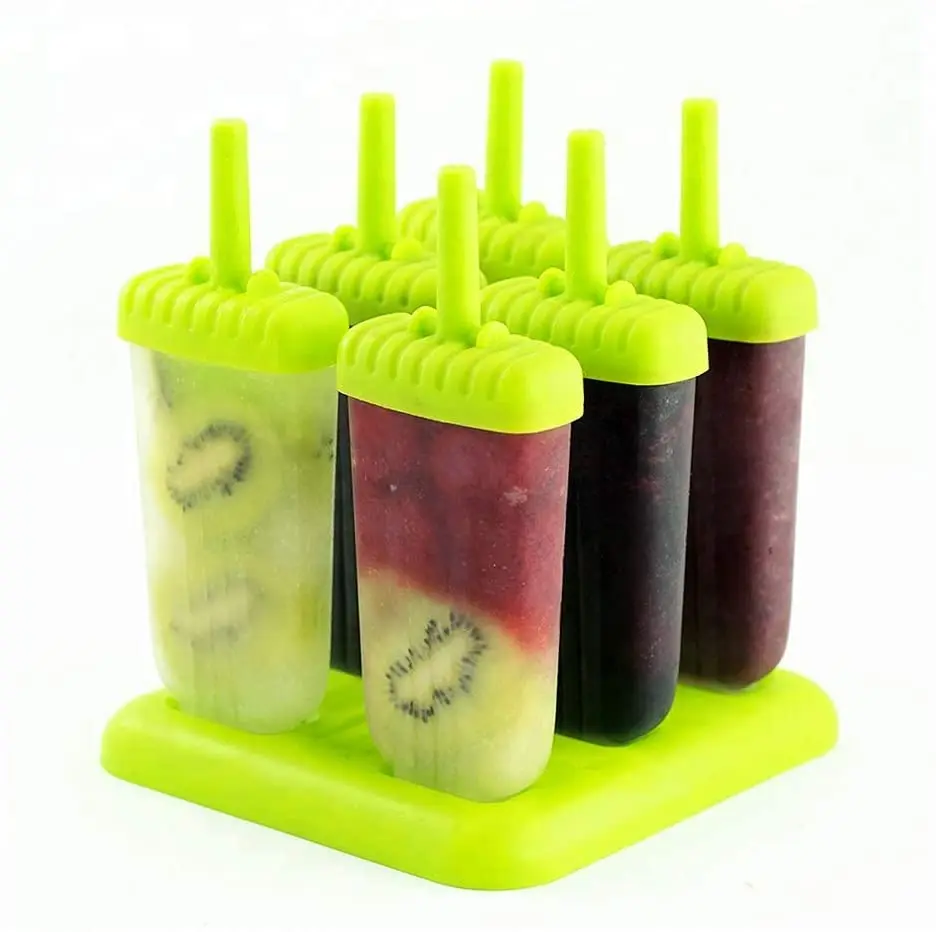 

Six silicone Popsicle molds BPA free ice cream molds with spill proof cover reusable Popsicle molds for children and adults