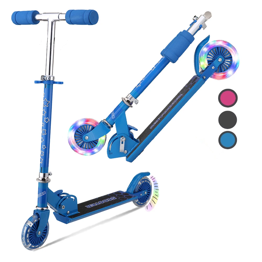 

Foldable retractable two-wheeled aluminium scooter for children