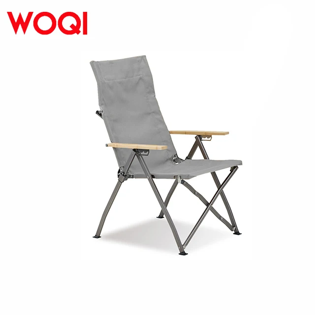 WOQI Adjustable Backrest Portable Folding Camping Chair for Adults 120KG Weight Capacity Solid Aluminum for Fishing Picnicking