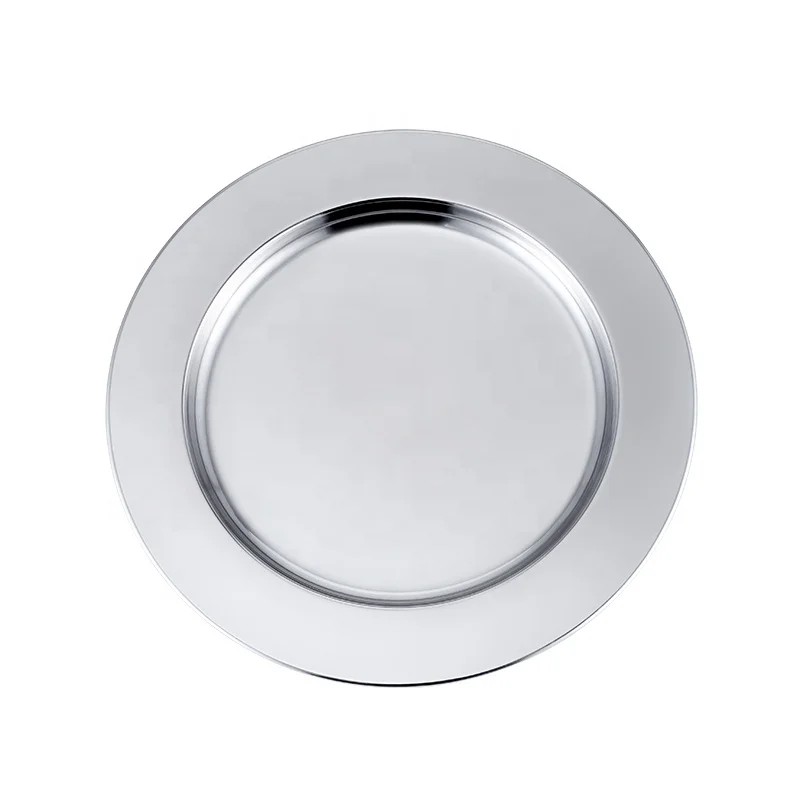 13 inch stainless steel gold charger plate