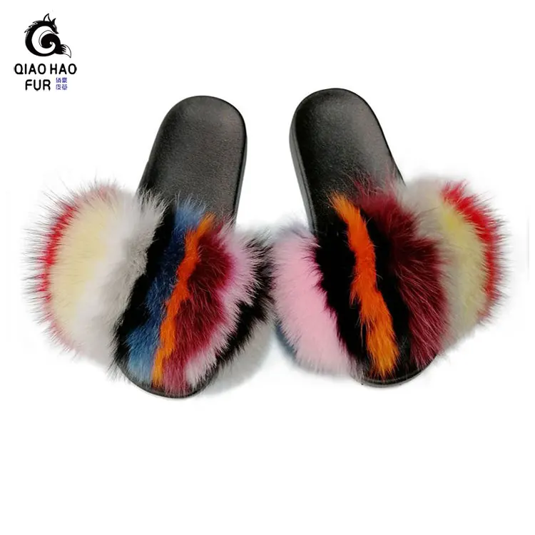 

New Design Hairy Slippers For Women Fur Plush Slippers Faux Fur Luxury Designer Fur Slippers