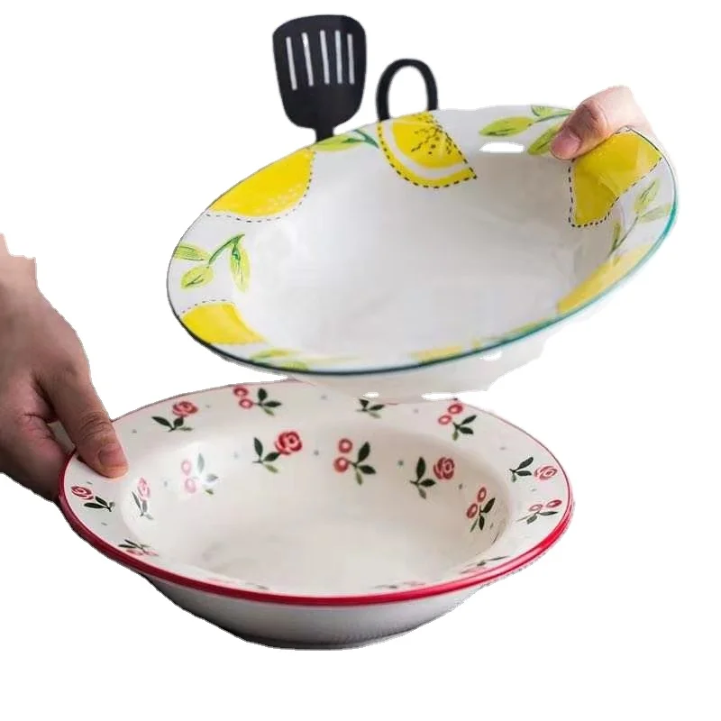 

Western hand painting Italy fashion soup dish deep plate