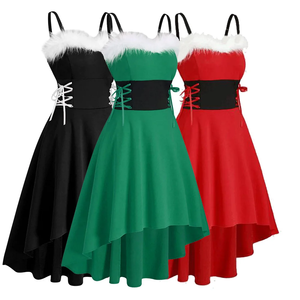 

Women's Dress Christmas irregular cinched party performance