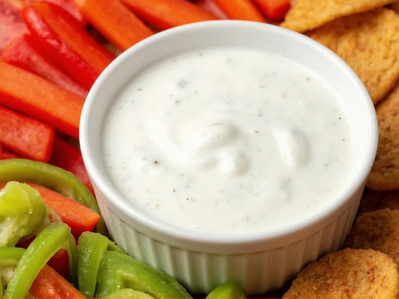 Homemade ranch dressing used as dip for vegetables