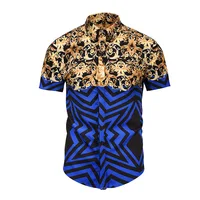 

Printed Men flower Shirt Splashed Paint Pattern Printed 3D Shirt Slim Fit Male Short Sleeve Shirts chemise homme Plus Size