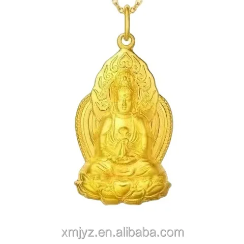 

Brass Gold Plated Avalokitesvara Pendant Fashion Men's And Women's Permanent Jewelry Peace And Lucky Pendant Gift