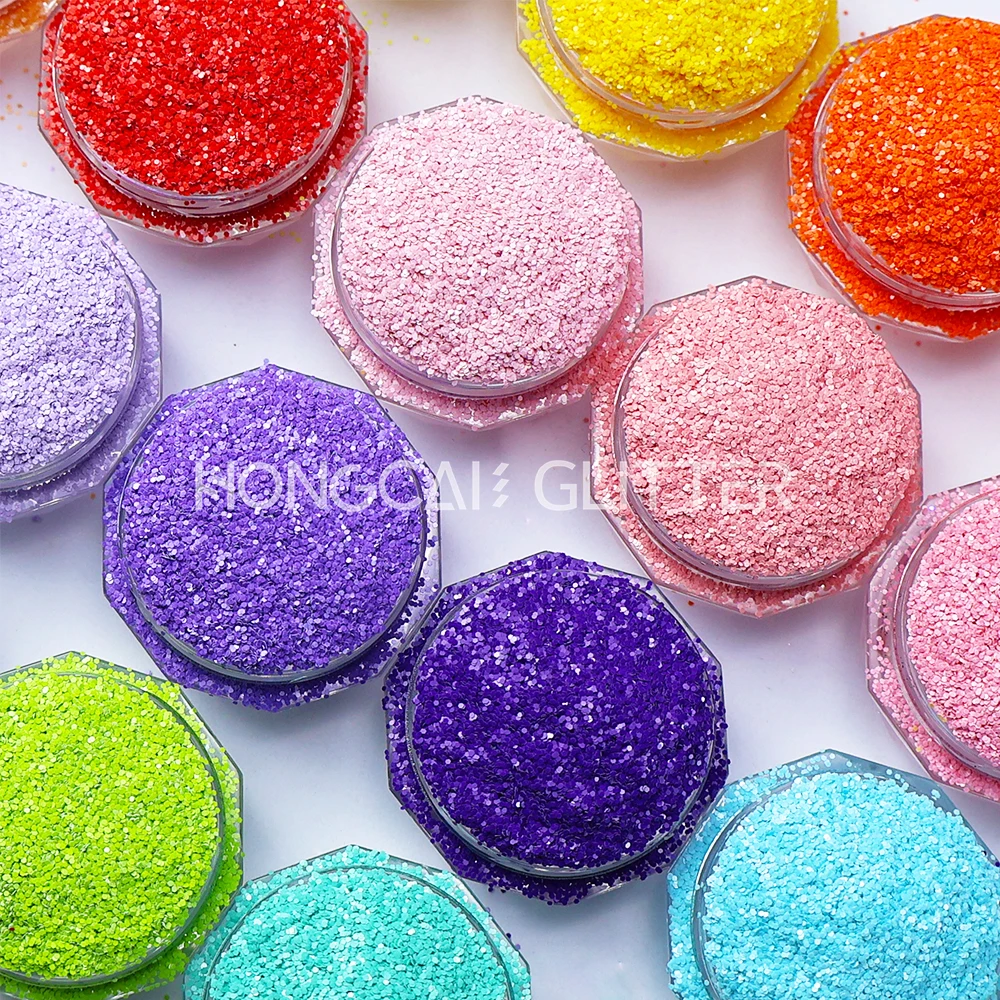 Newest Oil-based Solvent Resistant Grade Color Matte Chunky Mix Glitter for Nail Arts Christmas Decorations