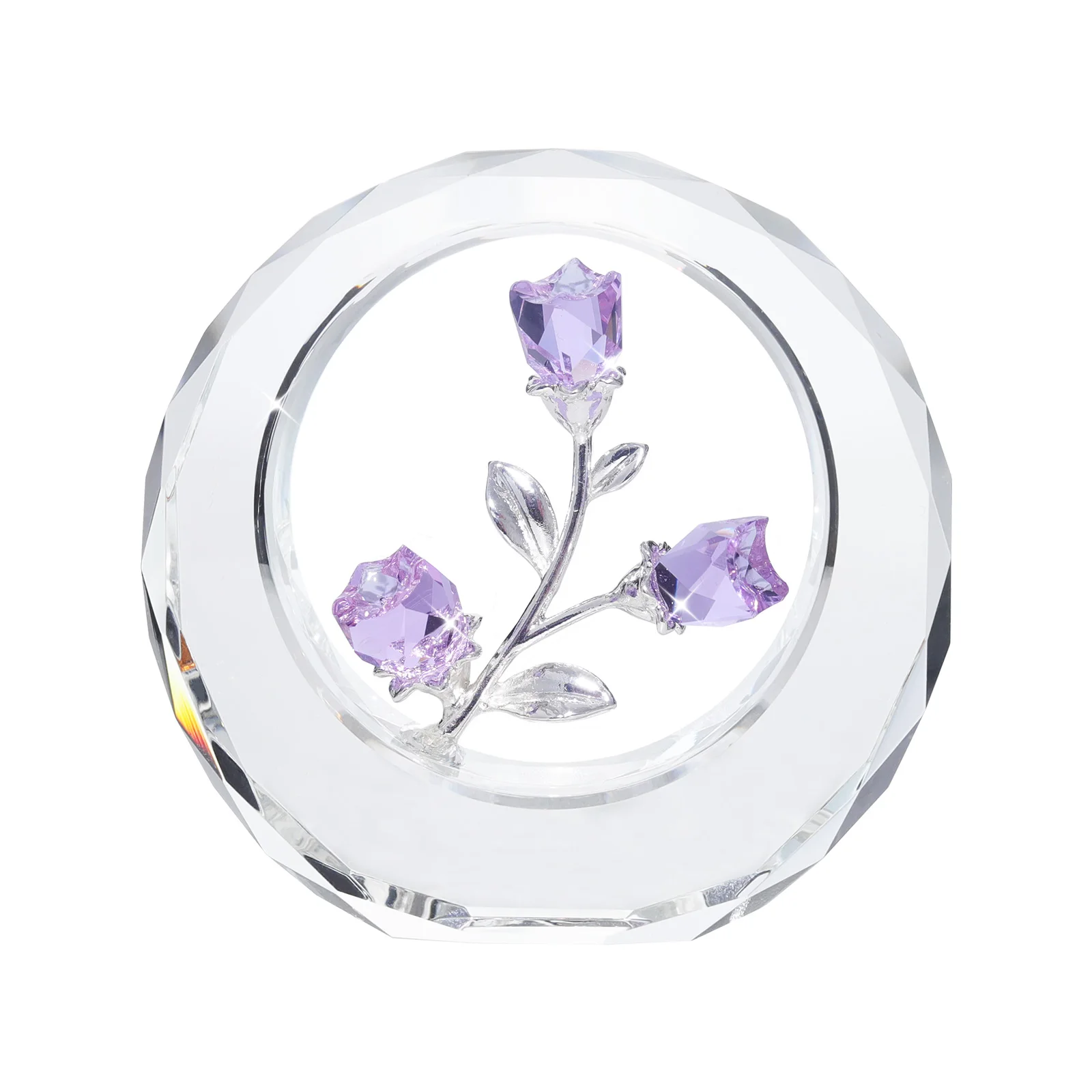 

Crystal Love&roses Top Paperweight Wedding Crystal Crafts Valentine's Day Souvenir