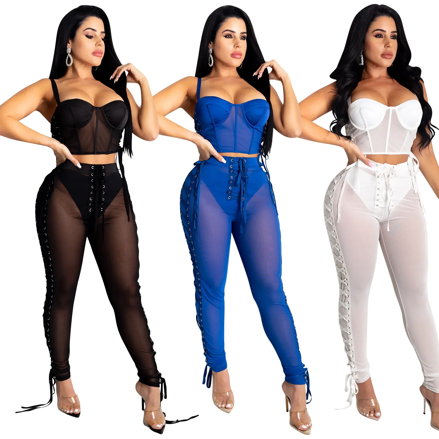 

jumpsuit women sexy two pieces knitting hollow out dress