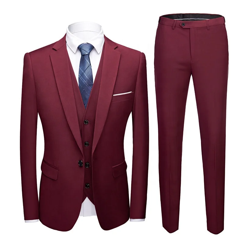 

Best selling slim fit 3 piece suits set for man