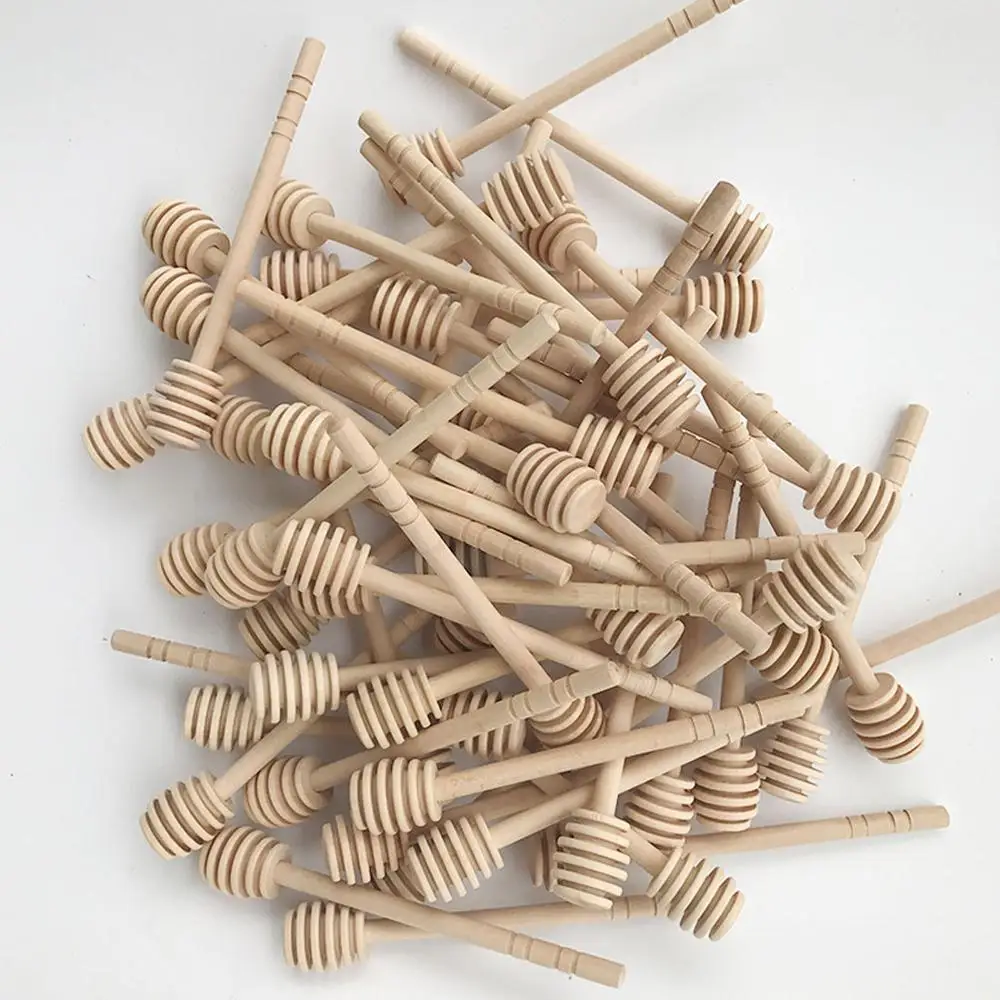 Top Sale Cheap Long Handle Mixing Stick Dipper Dessert Tools for Jar Mini Stir Bar Wooden Honey Spoon