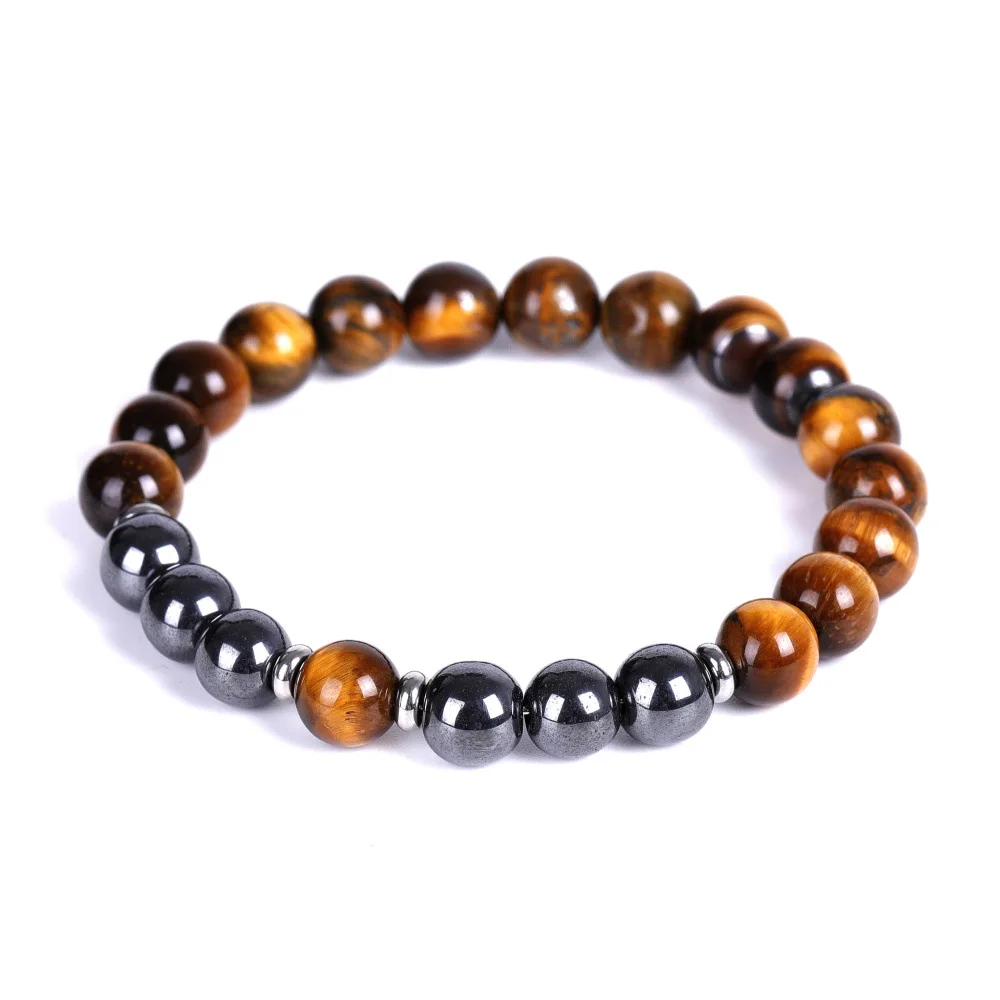 

Bestone Hot Selling Hematite Stone Tiger Eye Beads Bracelet Natural Stone Fashion Bracelets