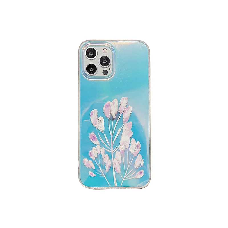 

Beautiful flower Transparent cool Butterfly colorful laser Mobile Phone Bags & Case for iPhone12promax 11pro xsmax 7 8plus cover