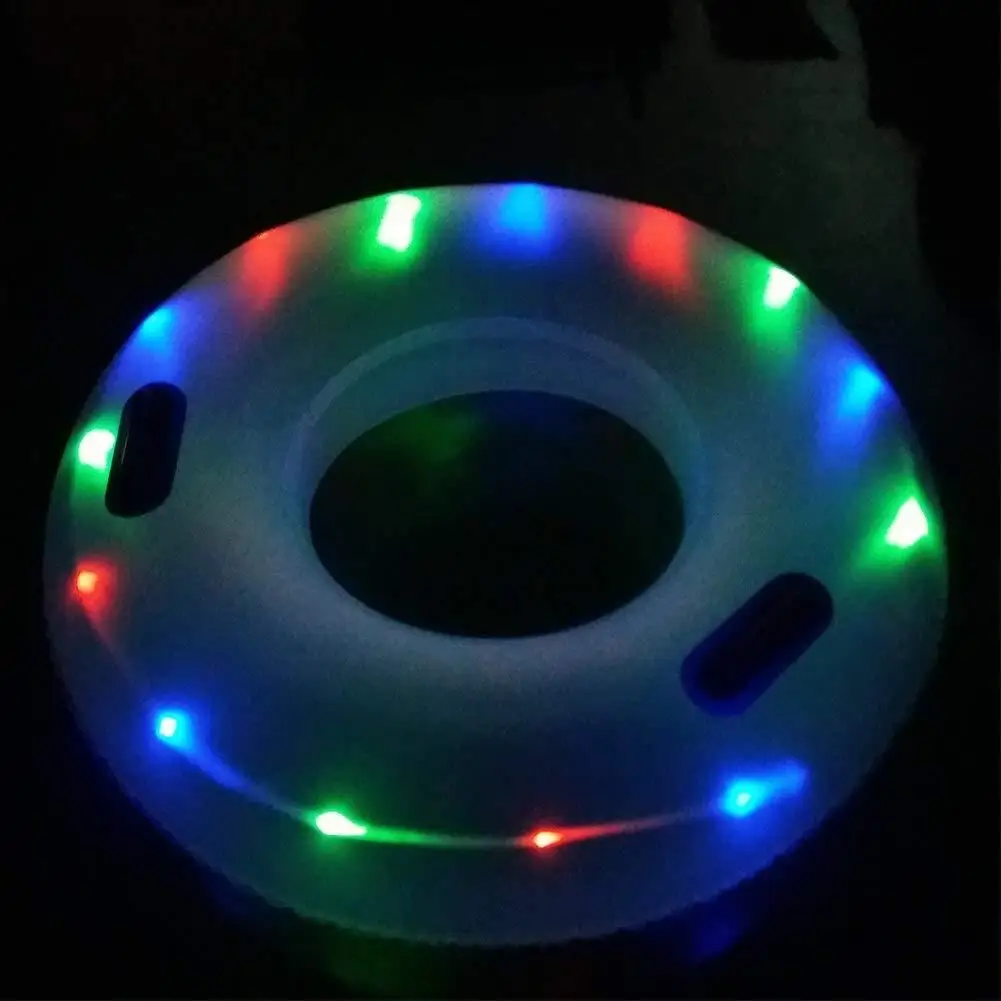 

New Luminous Summer Swim Circle Float Water Pool Party Inflatable Swimming Ring, Transparent