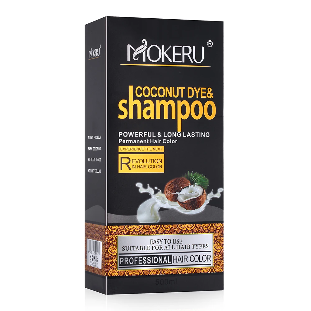 

Accept Private Label Customized Mokeru Shampoo Natural Fast Black Hair Coloring Shampoo Long Lasting Permanent Hair Dye Shampoo