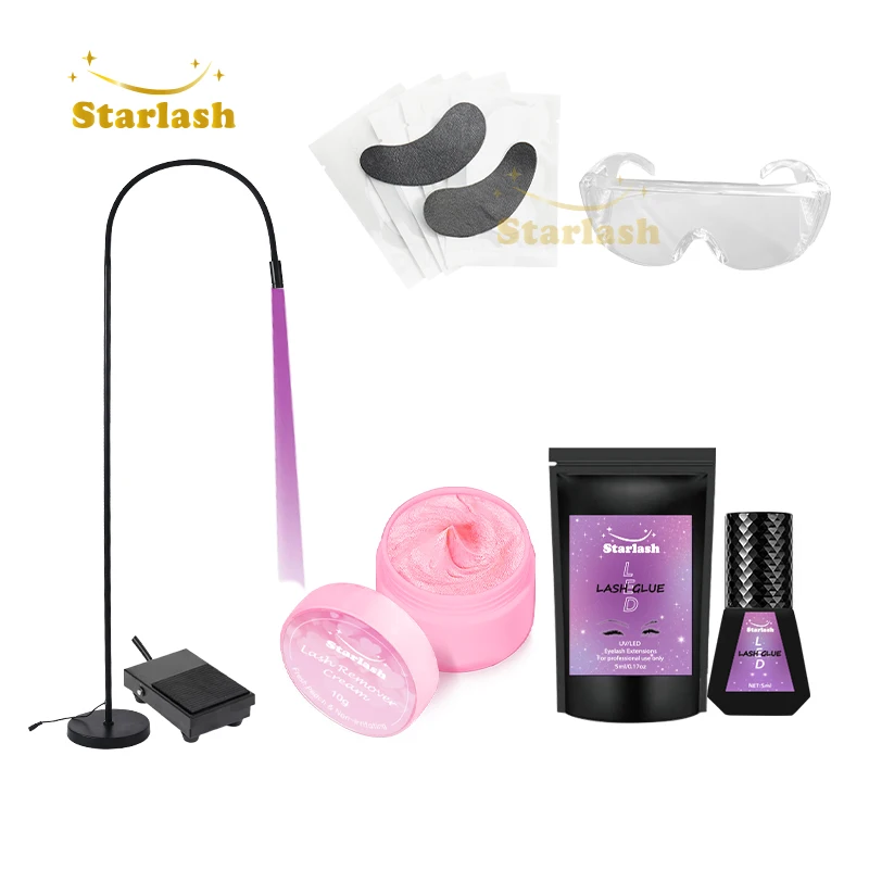 

2023 new trend UV eyelash extension adhesive LED lash glue UV LED eyelash extensions kit