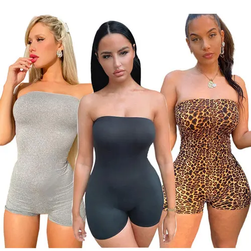 

New Summer Fashion Plus Size Women Clothing Bow Tie Front Jumpsuits Women 2021