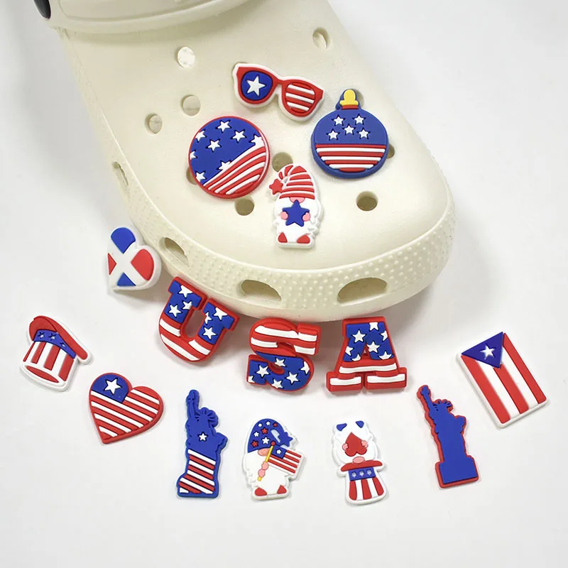 

Best selling new product flag series cartoon crocodile shoes charm PVC shoe decoration, As picture/custom