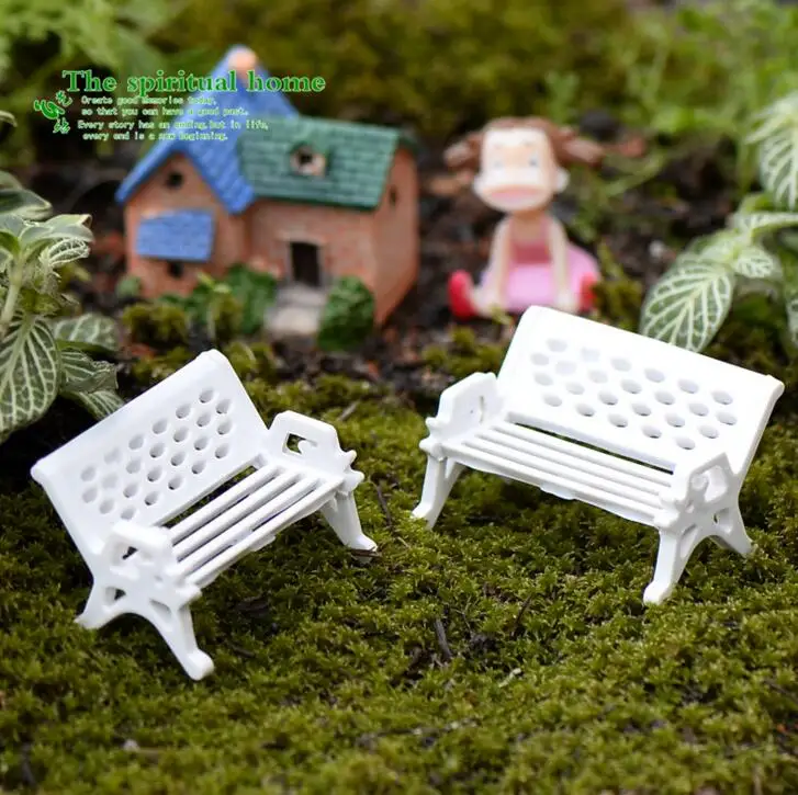 Benches Miniature Ornaments Fairy Garden Bonsai Decor Dollhouse Accessories HI 