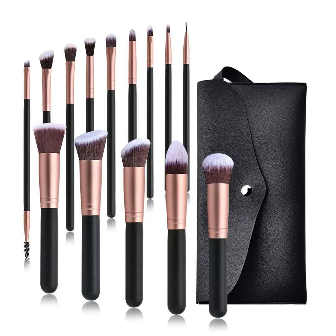 

Amazon same model Hot Selling 14PCS Makeup Brushes Set, Customized color