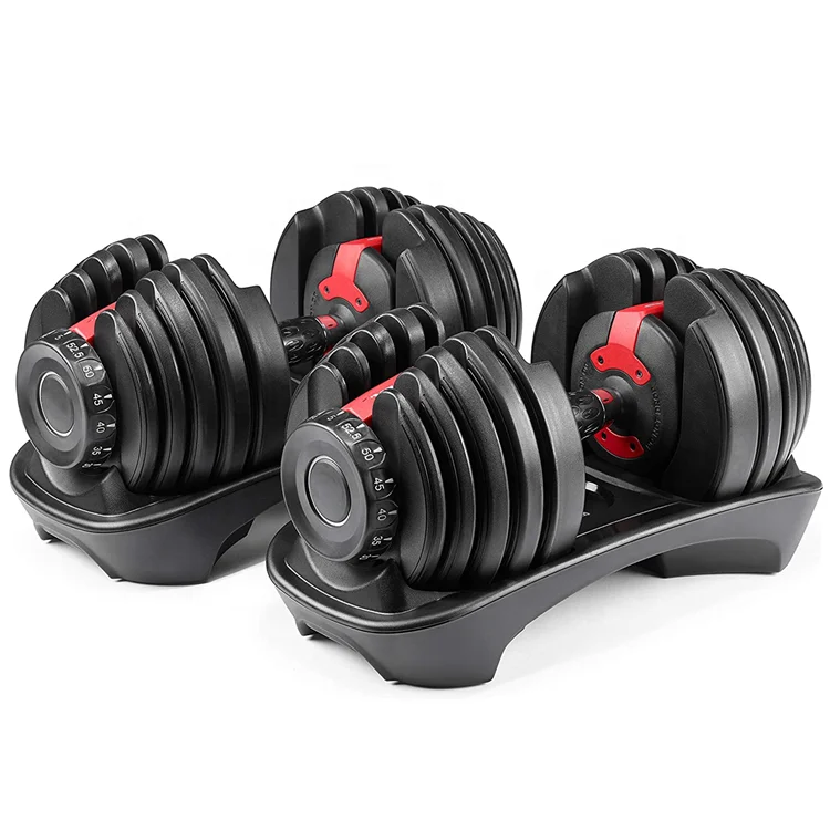 

Wellshow Sport Adjustable Dumbbell 24 40 KGS With Fast Automatic Adjustable and Weight Plate for Body Workout Home Gym