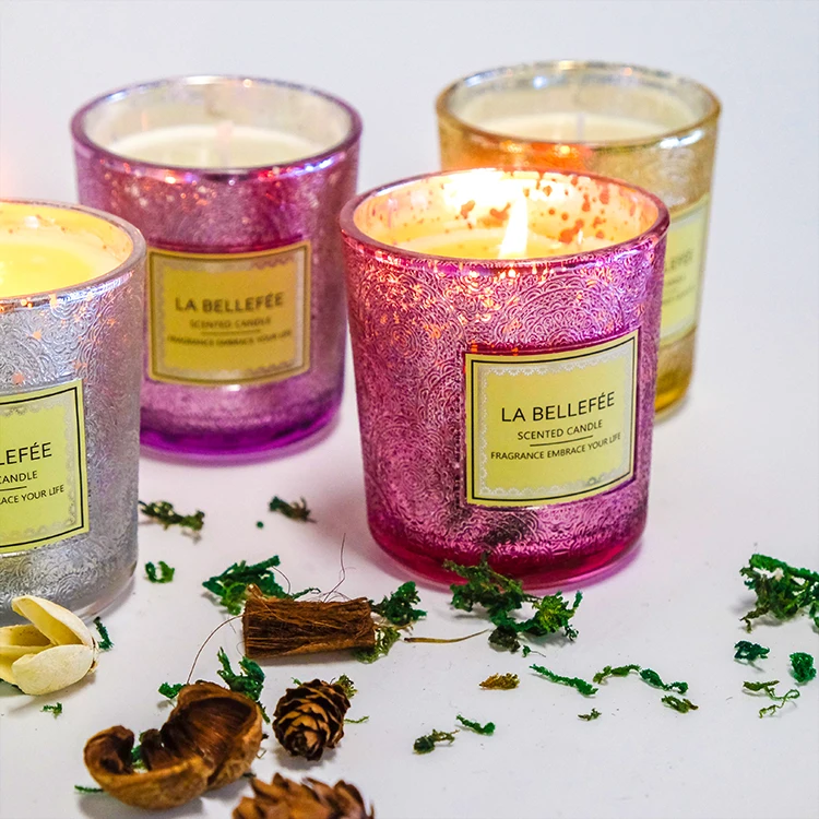 Highend Scented Candle Lace Embossed Smokeless Essential Oil Soybean