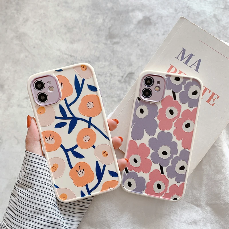 

For iPhone 12 11 Pro Max Mini Cute Flower Plating Phone Case For iPhone X XR XS Max 7 8 Plus Soft TPU Bumper Back Cover Coque