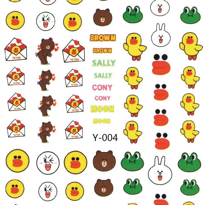 

Y001-Y030 Snoopy Nail Sticker Cartoon Corner Creature 3d Waterproof Cute Flower Rainbow Child Reward Nail Decal