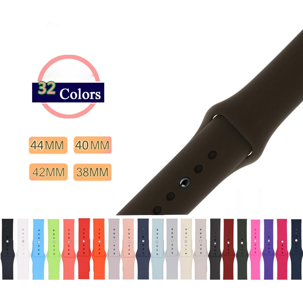 

apple watch band Sport Band For Apple Watch Series 5 4 3 2 1 44mm 40mm Wrist Bracelet rubber Strap For iWatch 38mm 42mm