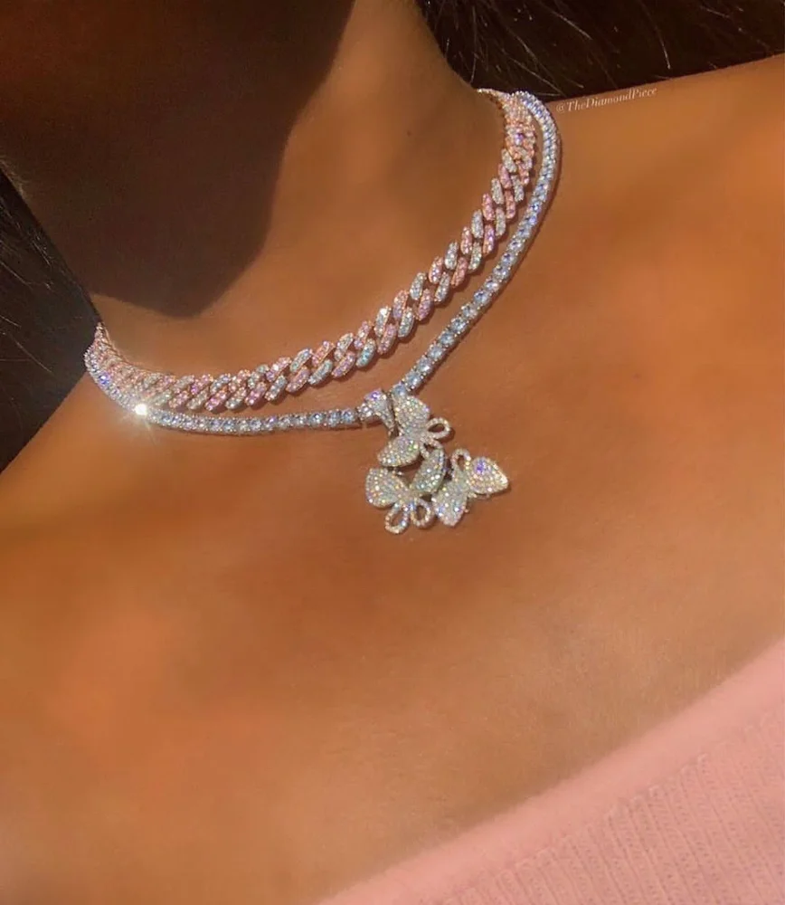 

Hip Hop Jewelry CZ Diamond 14k Gold 925silver Plated Cuban Link Chain