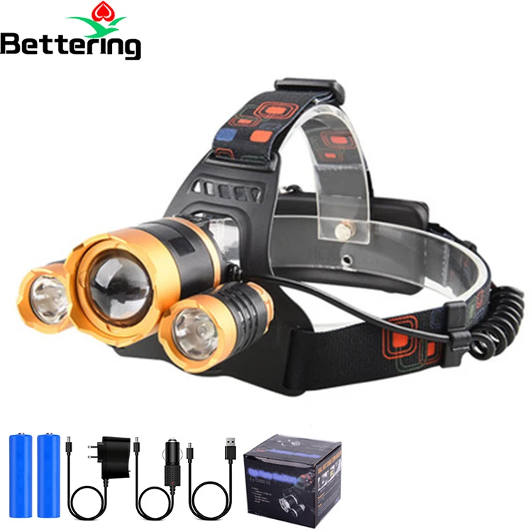 

long range power zooming camping fishing work cob mine headlamp flashlight 3 T6 led head torch wearable light lamp rechargeable
