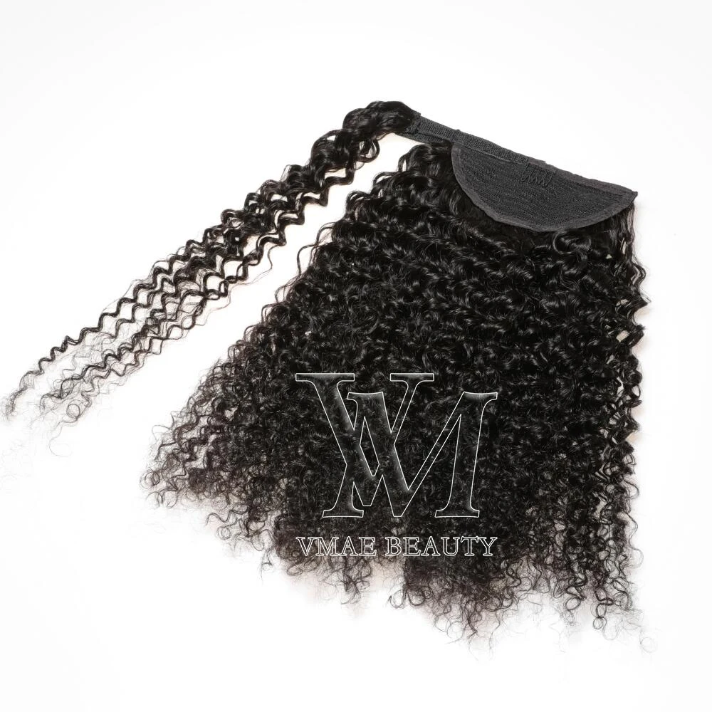 

Vmae 11A Mongolian Natural Color 120g 3A 3B 3C 4A 4B 4C Afro Kinky Curly Magic wrap Ponytail Virgin Human Hair extension