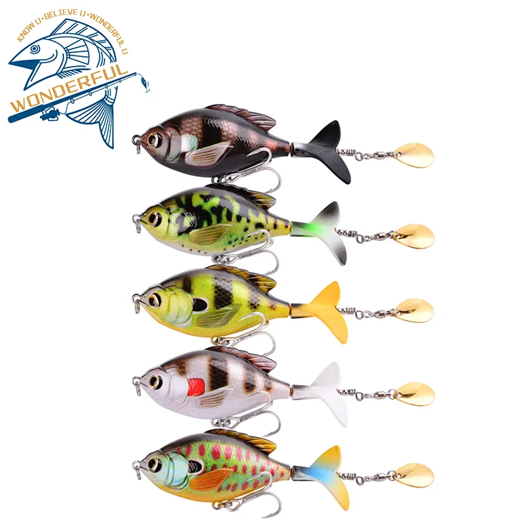 

High Quality 16.6g 97mm Plastic Hard Floating Top Water Floating Wobble Whopper Propeller Crankbait Lure With Spoon