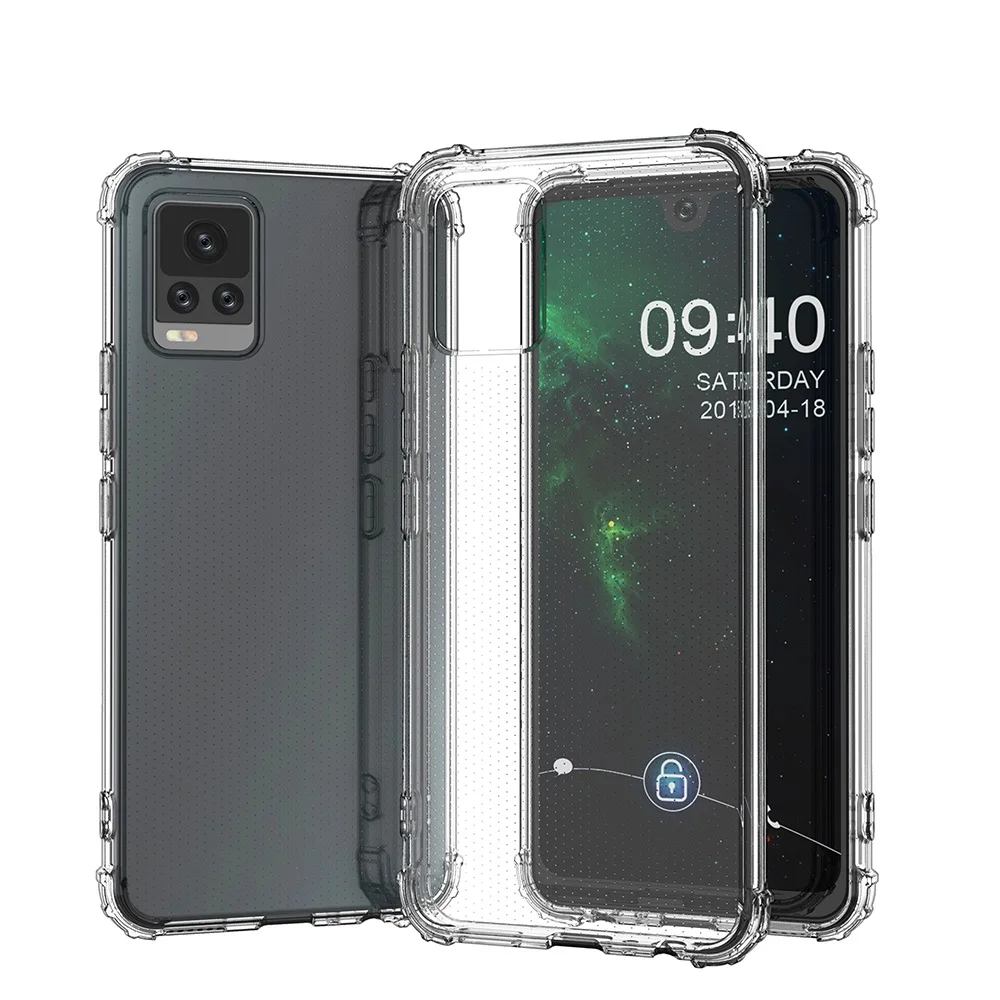 

Military Grade Shockproof TPU for vivo v20 back cover Clear Soft Bulk Phone case, 3 colors