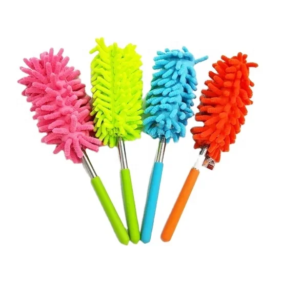 

Extendable Microfiber telescopic handle chenille Duster, Green,blue, pink,red