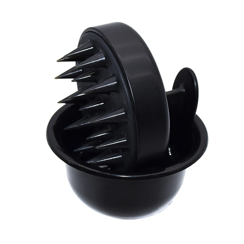 

Salon Hot Sale Barber Beard Brush Bowl with massage comb Porcelain Shaving Soap Bowl With Handle accepted Custom Logo, Black