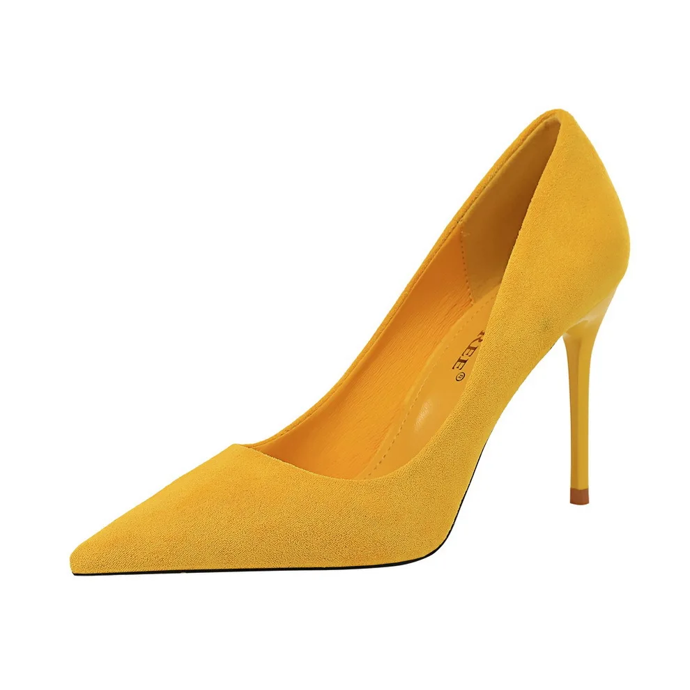 

Dropshipping Latest Summer Cheap Ladies Heel Shoes 2020 Stylish Simple Style Women Suede Pumps