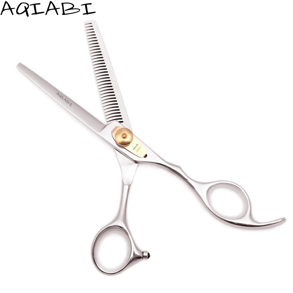 

Anti-Teeth Hair Scissors 6'' AQIABI JP Stainless Hair Cutting Scissors Thinning Shears Barber Scissors A1115, Blue