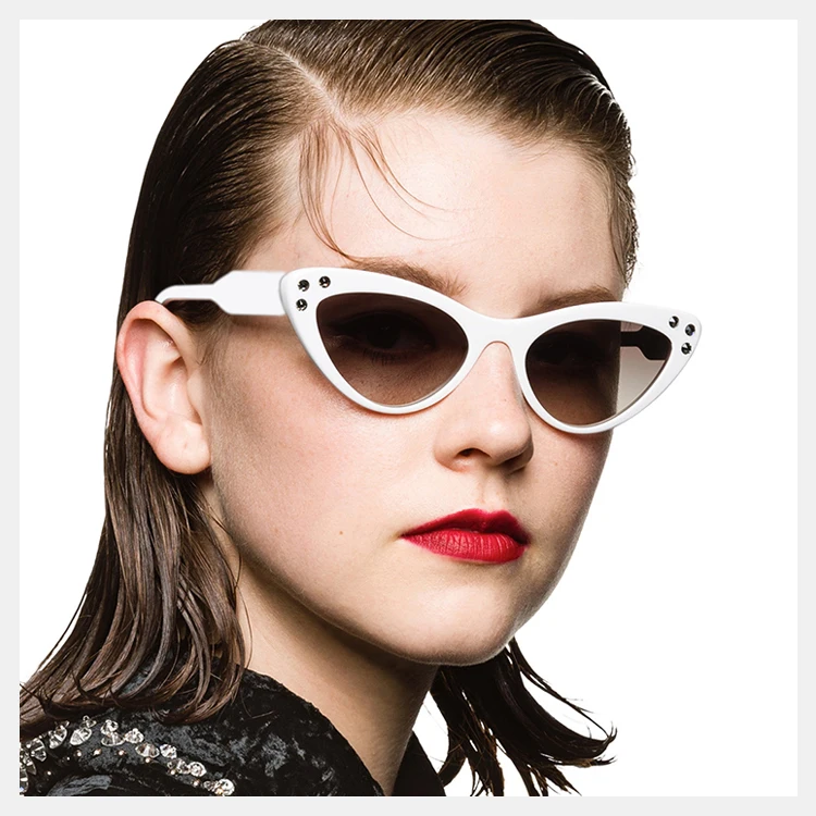 

2021 New Style Colorful Popular Fashion Plastic Customized Made Variety triangle cat eye Sunglasses, 6 colors